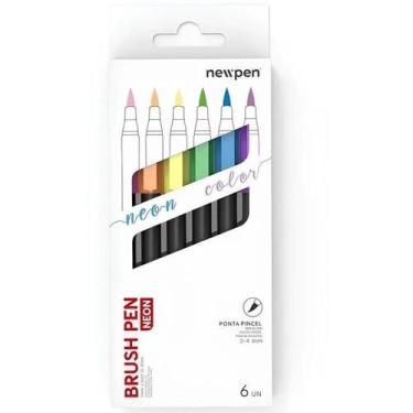 Imagem de Caneta Pincel BRUSH 2-4MM Neon Yasmin Galvao Newpen com 06 Unidades 17