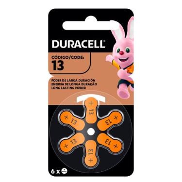Imagem de Pilha Auditiva Tamnaho 13 Cartela com 6 Unidades - Duracell