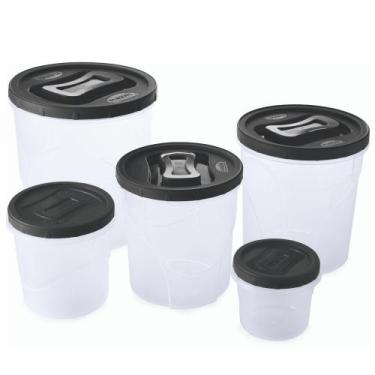 Imagem de Conjunto porta mantimentos Clic rosca 5 peças Plasutil ref.13911
