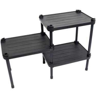 Imagem de Estante de Plástico Modular Multiuso 3 Prateleiras 2 Torres Preta Mont