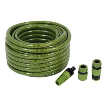 Imagem de Conjunto De Mangueira Jardim Flexível 1/2 20M - Verde - Geolia