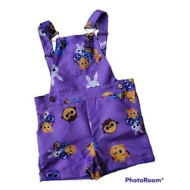 Imagem de Jardineira Menino e Menina Infantil Temático Bolofofo Roxo - EDYNHOKID