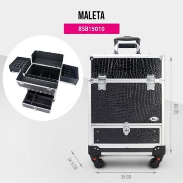 Imagem de Maleta Profissional de Esmalte com Rodinhas 360º Preta Jacki Design