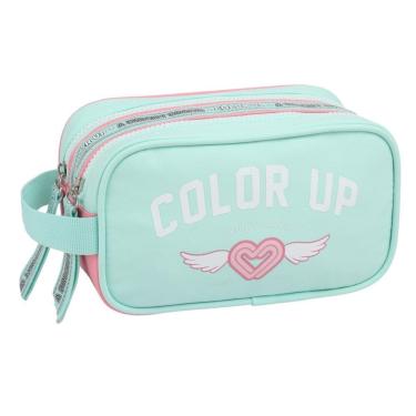 Imagem de Estojo Duplo Color Up Feminino Juvenil Infantil Escolar