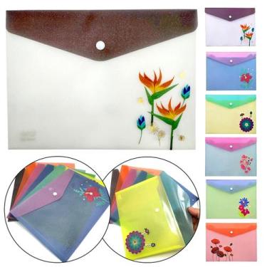 Imagem de Pasta A5 Transparente Envelope Documento 24x18cm Floral - Tris, 1