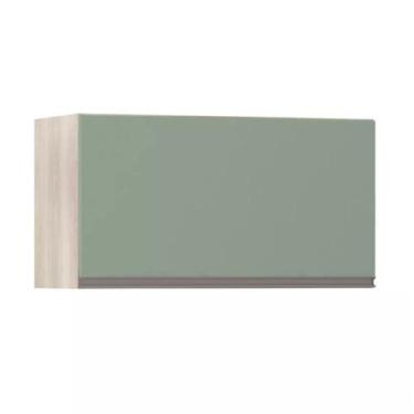 Imagem de Armário Basculante Luciane 70cm 1 Porta Luci, Legno Crema/Verde Jade