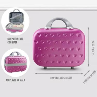 Imagem de Frasqueira de Viagem Maleta Necessaire Rígida ABS Grande de Mão Bordo 