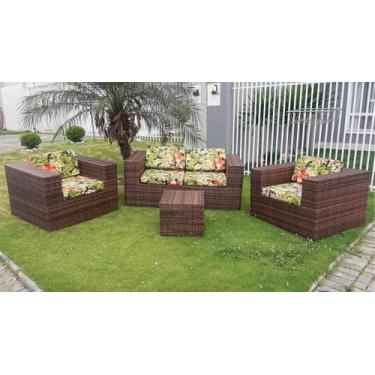 Imagem de Conjunto Sofá Poltronas Quadrado Área Exrtena Almo Saquarema - Varanda