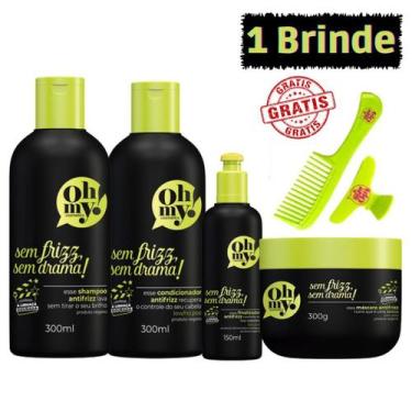 Imagem de Kit Oh My Sem Frizz Sem Drama 300ml 4 Itens Vegano Liberado - Oh My!