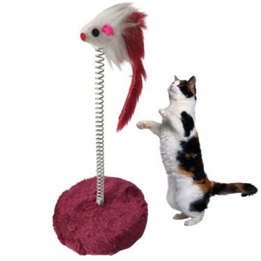 Imagem de Arranhador Gato Pet Ratinho Mola Guizo Animal de Estimaçao Felino Brin