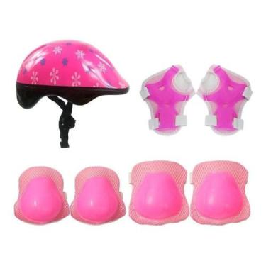 Imagem de Kit Radical Proteção Completo Infantil Capacete Rosa Dmr5489 - DM Bras