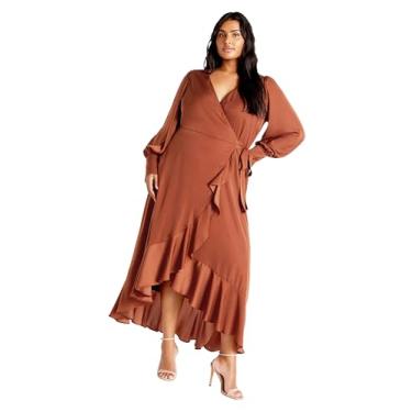 Imagem de City Chic Vestido Plus Size OKI Maxi TIE Cintura Cobre, Cobre, 46