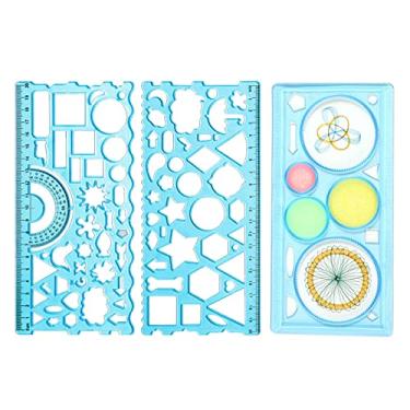 Imagem de 3 réguas geométricas multifuncionais para ferramentas de desenho, material escolar, réguas