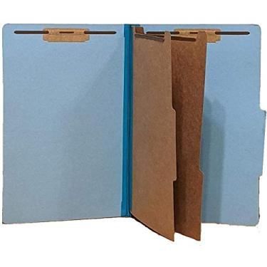 Imagem de The File King – Pasta de arquivos de classificação de quadro de pressão – Tamanho legal – aba superior com 2 divisórias e expansão de 5 cm para armários e gavetas de arquivamento – Caixa com 10, Pale Blue