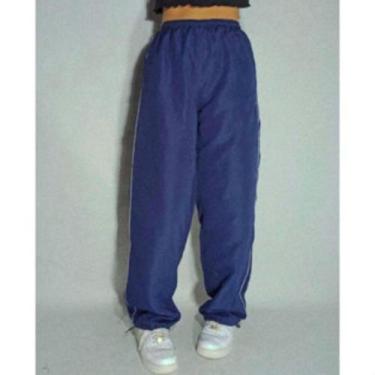 Imagem de Calça Básica Street Reta Larga de Tactel com Cordão na Cintura e Bolso