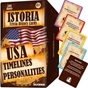 Imagem de Jogo de cartas de tabuleiro QUOKKA USA History & Personality - Baralho