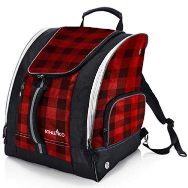 Imagem de Bolsa de esqui Athletico – Bolsa de viagem para esqui e snowboard – Equipamento de lojas incluindo jaqueta, capacete, óculos, luvas e acessórios – ventilação e ilhós para drenagem de neve, Buffalo Plaid