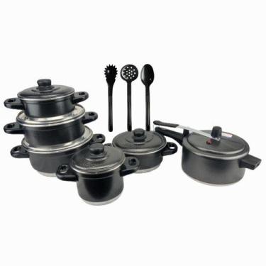 Imagem de Jogo De Panelas 5 Peças + Panela De Pressão 3 L + Espatulas - Multi Al
