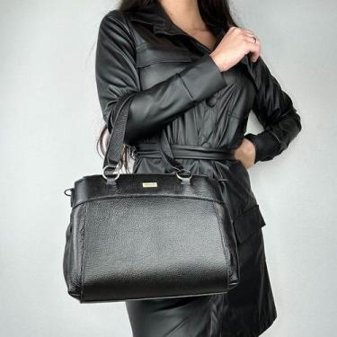Imagem de Bolsa recuo em couro legítimo b.987, Preto