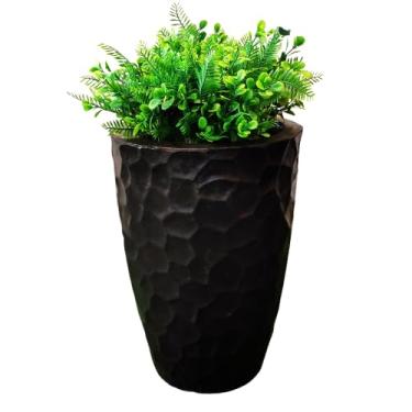 Imagem de Vaso De Planta Polietileno Jardim Luxo Cuba Coluna Pedra P (PRETO)