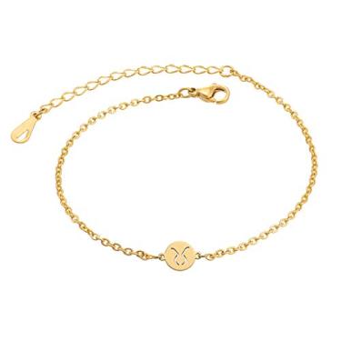 Imagem de Tornozeleiras Zodíaco Augonfever Presentes de Astrologia para Mulheres e Meninas 10 inches Dourado