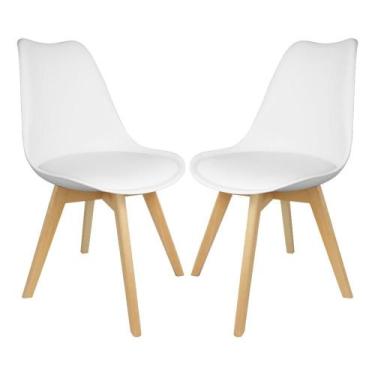 Imagem de KIT 2 Peças Cadeira Eames Leda Branca Luxo Casa Escritório Combo - EVO
