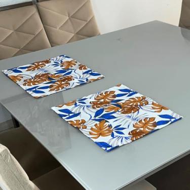 Imagem de Jogo Americano Jacquard Mesa Posta Elegante 2, 4, 6 ou 8 Lugares (2, Costela Adão Marrom)