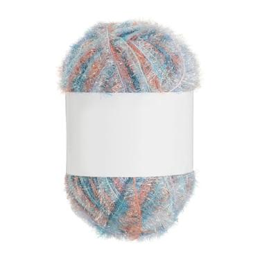 Imagem de PATIKIL Fio Scrubbie de 218 metros, fio de poliéster brilhante Scrubbie fio de coração vermelho brilhante vidro para panos de prato crochê tricô artesanato DIY cobertor suéter cachecol chapéu, tom