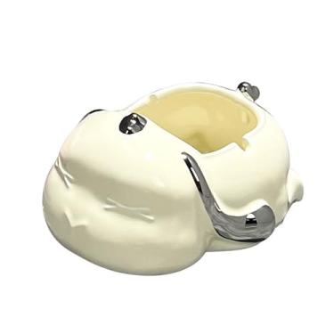Imagem de Cinzeiro para mulher cinzeiro de mesa de cerâmica criativa cinzeiros de mesa bonito moderno prazer para fumar para uso doméstico escritório ornamentos (Size: bege)