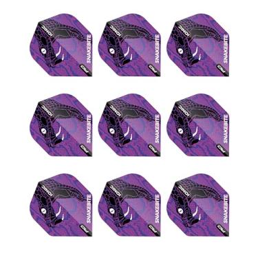 Imagem de Red Dragon Snakebite Ionic Snake Head Purple Dart Flights - 3 conjuntos por pacote (9 voos de dardo no total)