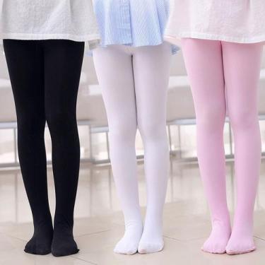 Imagem de kit com 3 Meias calça infantil Meia Grossa Frio Inverno Menina preta b