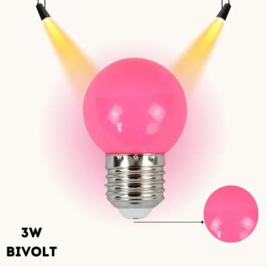 Imagem de Lâmpada de Led Bolinha 3W G45 Kian Bivolt - Rosa