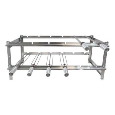 Imagem de Suporte Tradicional Inox para 6 Espetos + 4 Espetos Tridente + 2 Espet
