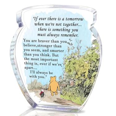 Imagem de TAGDANK Decoração De Mesa Acrílico Em Formato Pote Mel, Presentes Inspiradores Para Amizade À Distância, Com Placa Citações Do Ursinho Pooh, Aniversário, Formatura Mulheres, Melhor Amiga, Mãe, Irmã