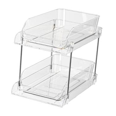 Imagem de Fenteer Organizador do banheiro Pull Organização simples de especiarias decorativas Pantagem de caneca de rack de rack prateleira de despensa para quarto de