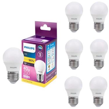 Imagem de 7 Lâmpadas Led 4w Philips Bulbo Mini E27 3000k Luz Quente