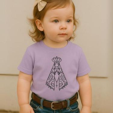 Imagem de Camiseta 100%Algodão Feminina Country Estampa Nossa Senhora Aparecida 