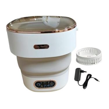 Imagem de Ioensy Máquina de lavar roupa íntima portátil dobrável leve pequena máquina de lavar roupa 13L capacidade para dormitório casa viagem apartamento, Bege