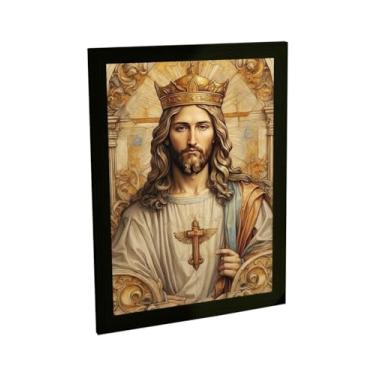 Imagem de Quadro Decorativo Jesus Cristo Ilustração Art Nouveau Decoração Poster Quarto Sala