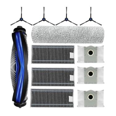 Imagem de Jpbaisqic Kit de acessórios para Ecovacs deebot x8 pro Omni: Peças de reposição Yeedi S14 Plus Robot Vacuum, 1 escova principal, 1 pano de esfregão de rolo, 4 escovas laterais, 3 filtros HEPA 3 sacos