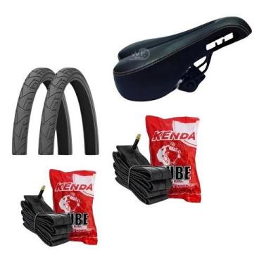 Imagem de Par Pneu Bike Praieiro Levorim Aro 26x1.95+selim+2camara 26 - Levorin