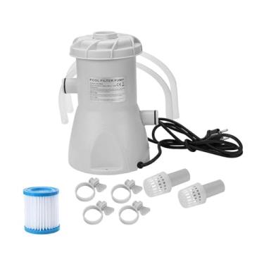 Imagem de Fenteer Bomba e filtro para piscina acima do solo de 530 galões, plugue de 30 W, EUA, 110 V, alta eficiência, versátil para limpeza de pequenos lagos de