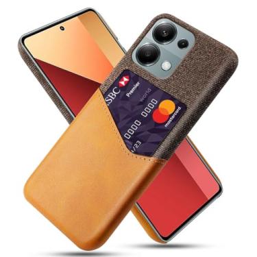 Imagem de Capa para Xiaomi Redmi Note 13 PRO 4G,Tela e tampa de couro PU,Antideslizante,360°cobertura completa à prova de choque com 1 slot de cartão atrás,Prevenção de queda-Brown