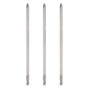 Imagem de HARFINGTON 3 peças de chave de fenda Phillips número 2 PH2 haste sextavada de 1/10.2 cm 8" (200 mm) de comprimento 0,6 cm broca magnética de cabeça cruzada S2 broca de aço industrial para ferramentas