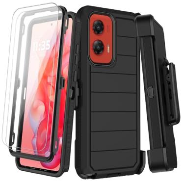 Imagem de KECAI Capa para Motorola Moto G Stylus 5G 2024 com clipe de cinto, 2 películas protetoras, resistente à prova de choque, proteção contra quedas de grau militar, resistente, capa para celular com