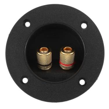 Imagem de Healifty Caixa de alto-falante estéreo de carro DIY bidirecional, terminais redondos, conectores subwoofer, plugue 1 peça (preta)