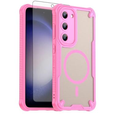 Imagem de Asuwish Capa de celular para Samsung Galaxy S23 Plus S23+ 5G, compatível com Magsafe Magnetic, protetor de tela, traseira fosca translúcida, à prova de choque, capa protetora S23plus S 23 + 23+ 6,6