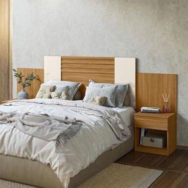 Imagem de Cabeceira Casal Ambiente Araguaia Freijó Off White Flex - Moval - MOVA