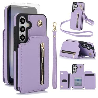 Imagem de Asuwish Capa de celular para Samsung Galaxy A14/M14 5G RFID carteira celular com protetor de tela de vidro temperado, alça transversal, compartimento para cartão de crédito, suporte A 14 4G 14 A 14 M