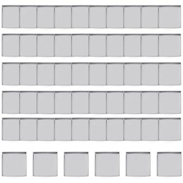 Imagem de NICENEEDED Bandeja de sombra vazia de alumínio com 56 peças, paleta retangular de metal, organizador de batom para blush, bandejas quadradas recarregáveis para sombra